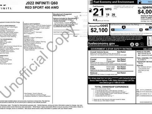 Used 2022 INFINITI Q60 Red Sport 400 w/ Cargo Package image 24