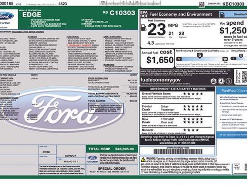 Used 2019 Ford Edge Titanium w/ Equipment Group 301A AWD/4WD image 35