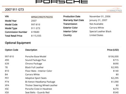 Used 2007 Porsche 911 GT3 RWD image 2