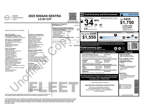Used 2025 Nissan Sentra SV w/ All-Weather Package FWD image 28