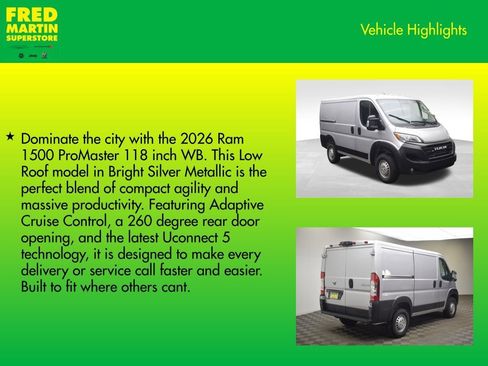 New 2026 RAM ProMaster 1500 w/ Convenience Group FWD image 8