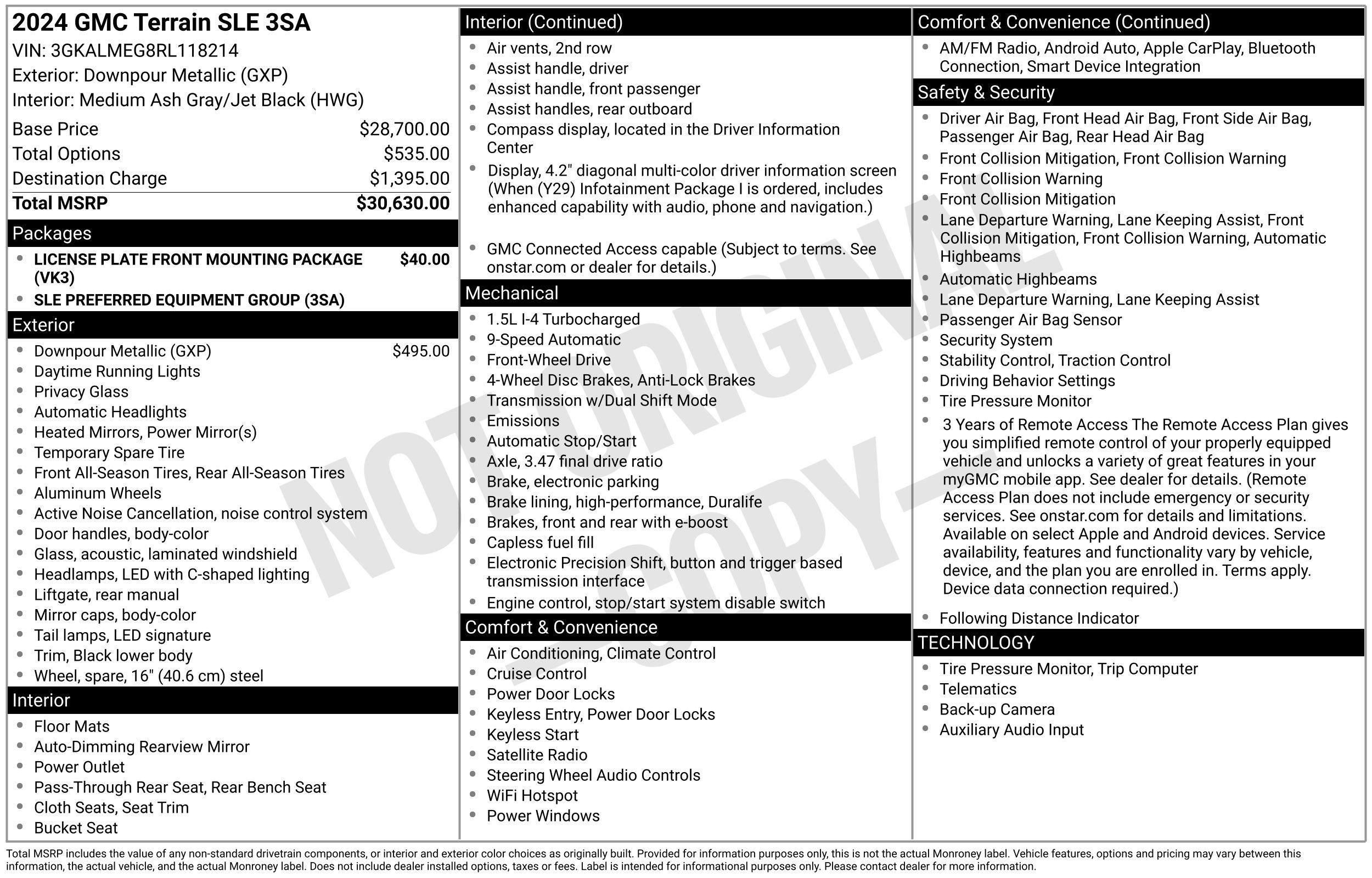 Used 2024 GMC Terrain SLE FWD image 38