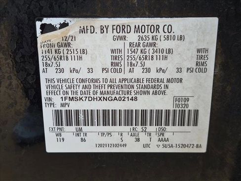 Used 2022 Ford Explorer XLT RWD image 21