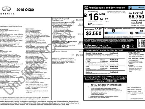 Used 2015 INFINITI QX80 Luxe w/ 22" Wheel Package image 2