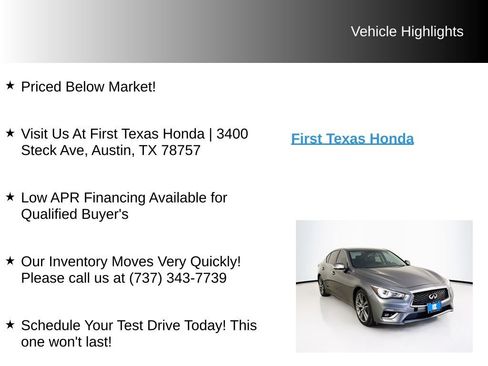 Used 2019 INFINITI Q50 Luxe w/ Essential Package (3.0T Luxe) RWD image 9