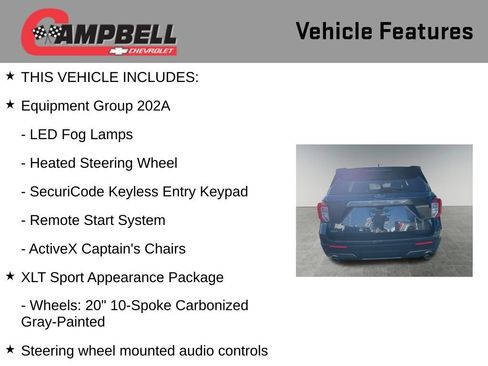 Used 2022 Ford Explorer XLT w/ Equipment Group 202A image 5