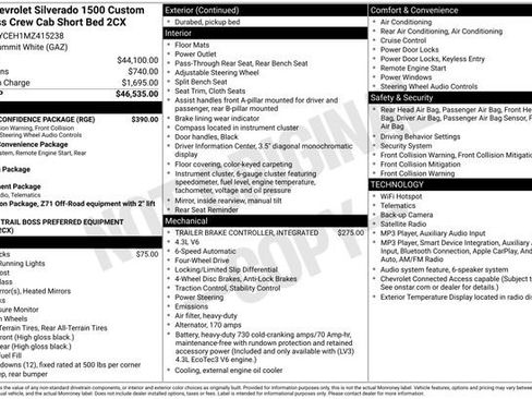 Used 2021 Chevrolet Silverado 1500 Custom Trail Boss w/ Safety Confidence Package AWD/4WD image 3