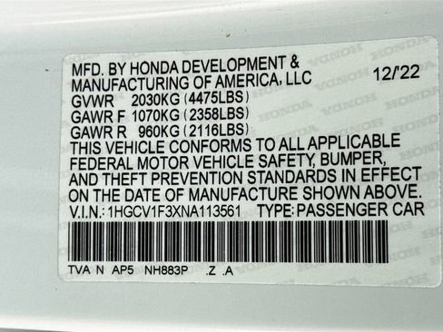 Certified 2022 Honda Accord Sport image 29