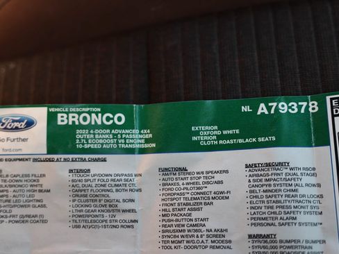 Used 2022 Ford Bronco Outer Banks AWD/4WD image 32