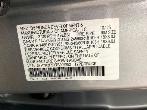 New 2026 Honda Ridgeline RTL image 21