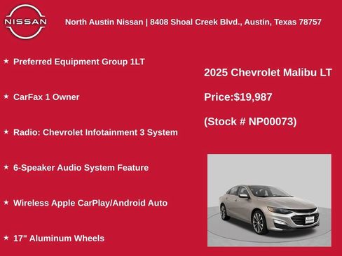 Used 2025 Chevrolet Malibu LT FWD image 2