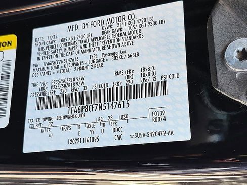 Used 2022 Ford Mustang GT Premium w/ Ford Safe & Smart Package RWD image 36