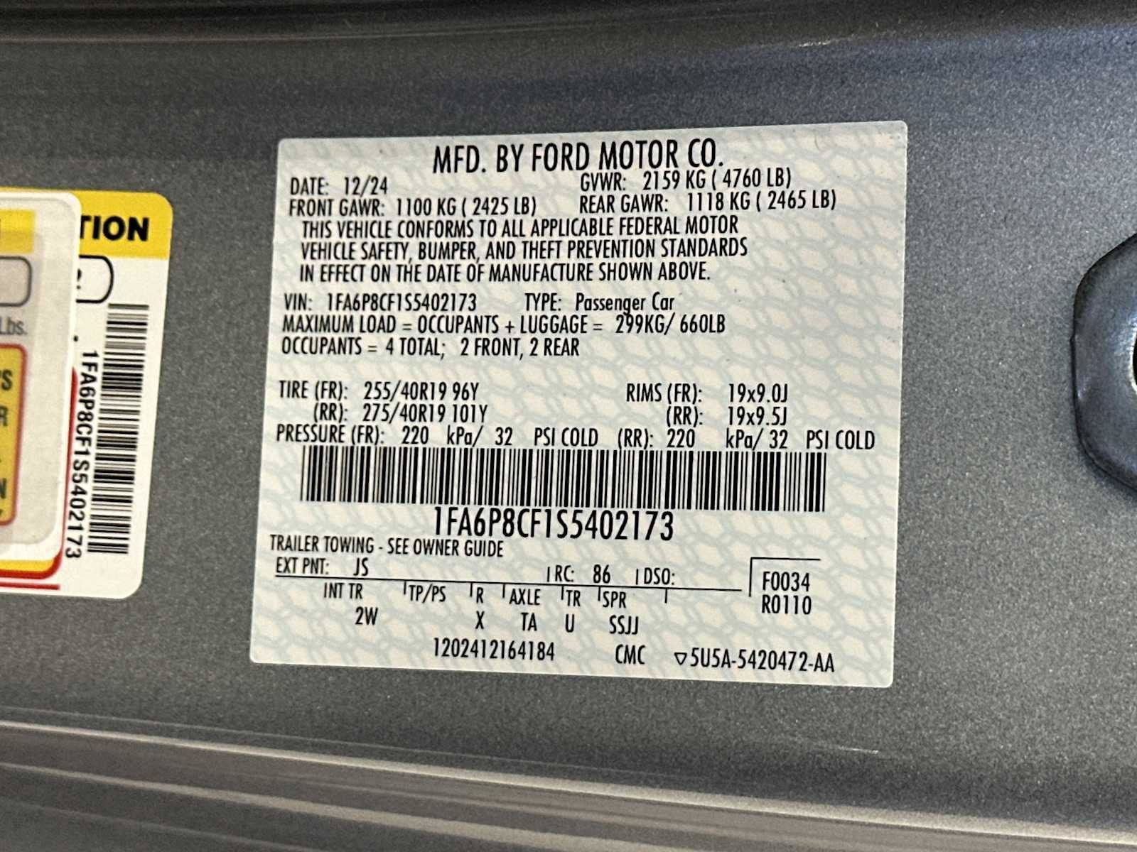 New 2025 Ford Mustang GT w/ GT Performance Package RWD image 20