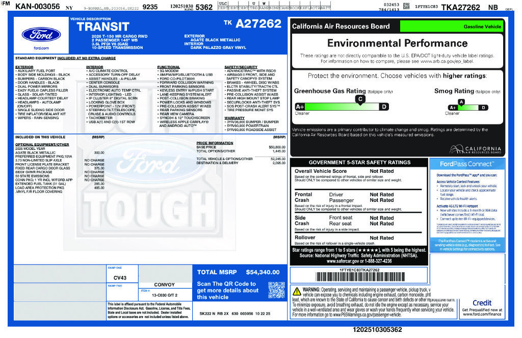 New 2026 Ford Transit 150 148 Medium Roof w/ Load Area Protection Package RWD image 6
