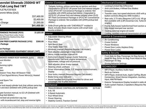 Used 2020 Chevrolet Silverado 2500 W/T w/ WT Convenience Package AWD/4WD image 2