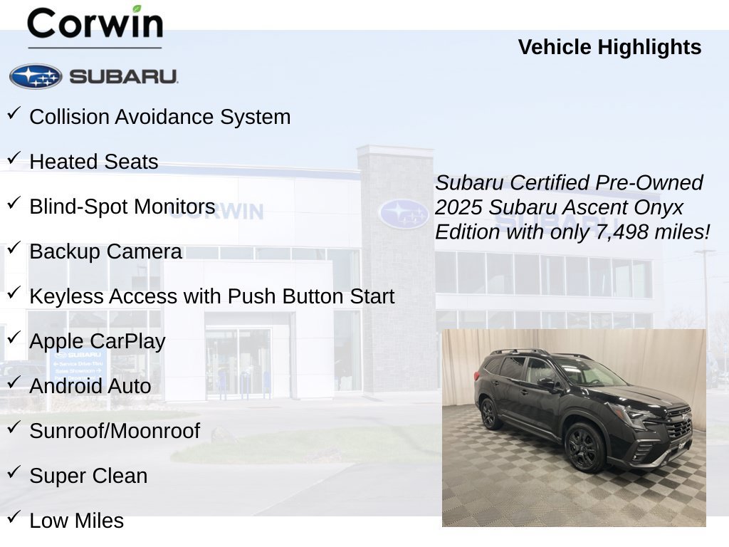 Certified 2025 Subaru Ascent Onyx Edition AWD/4WD image 9