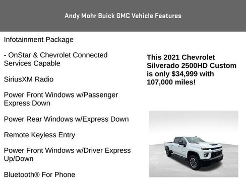 Used 2021 Chevrolet Silverado 2500 Custom w/ Custom Value Package image 16