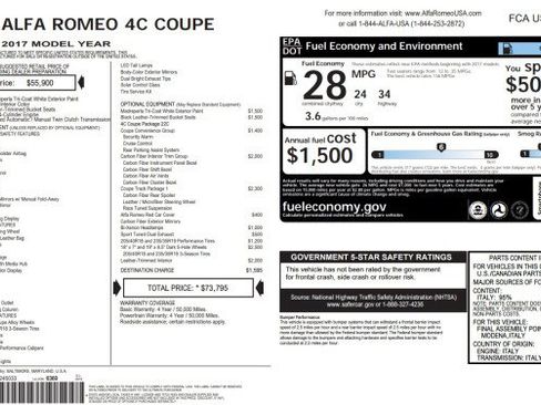 Used 2017 Alfa Romeo 4C Coupe w/ Coupe Track Package 1 RWD image 75