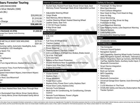 Used 2022 Subaru Forester Touring w/ Popular Package #3 AWD/4WD image 28