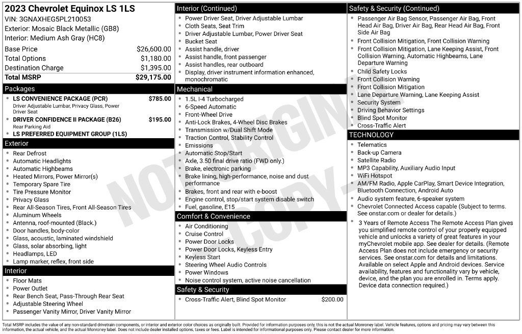 Used 2023 Chevrolet Equinox LS w/ LS Convenience Package FWD image 3