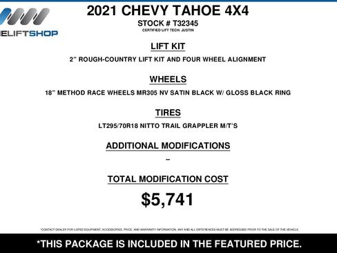 Used 2021 Chevrolet Tahoe LT w/ LT Signature Plus Package image 2