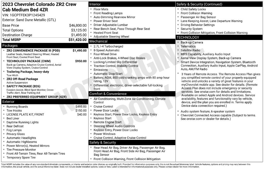 Used 2023 Chevrolet Colorado ZR2 w/ ZR2 Convenience Package III AWD/4WD image 36