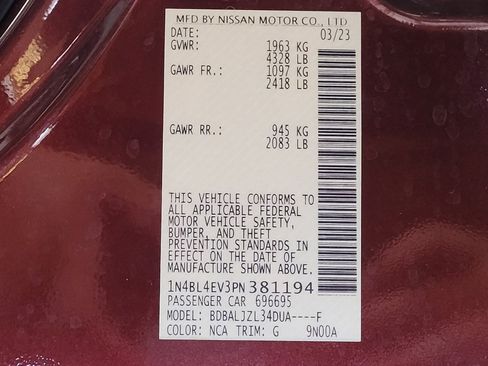 Used 2023 Nissan Altima 2.5 SL FWD image 33