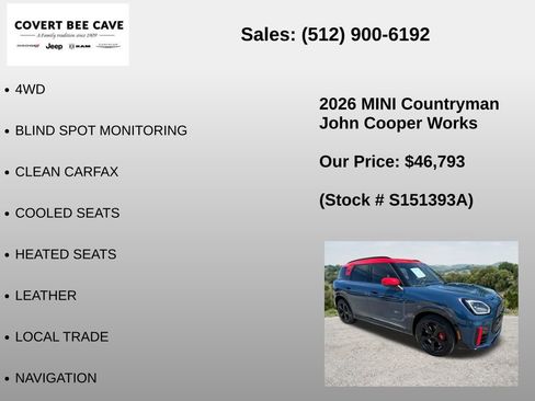 Used 2026 MINI Cooper Countryman John Cooper Works AWD/4WD image 6