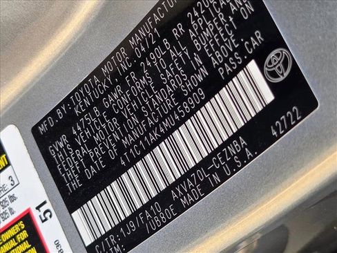 Used 2021 Toyota Camry LE w/ Carpet Mat Package (TMS) image 15