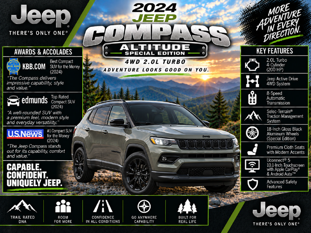 Used 2024 Jeep Compass Latitude w/ Convenience Group AWD/4WD image 1