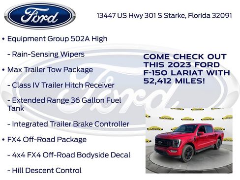 Certified 2023 Ford F150 Lariat w/ Equipment Group 502A High AWD/4WD image 27