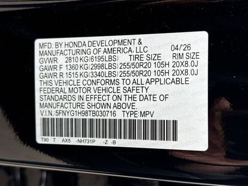 Used 2026 Honda Pilot Black Edition image 19
