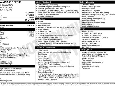 Used 2025 Lexus IS 350 F Sport w/ Navigation Package RWD image 38