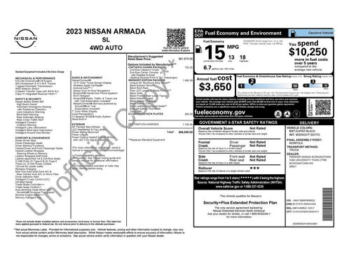 Used 2023 Nissan Armada SL w/ Midnight Edition Package image 2