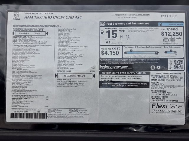 New 2026 RAM 1500 RHO w/ RHO Level 1 Equipment Group AWD/4WD image 3