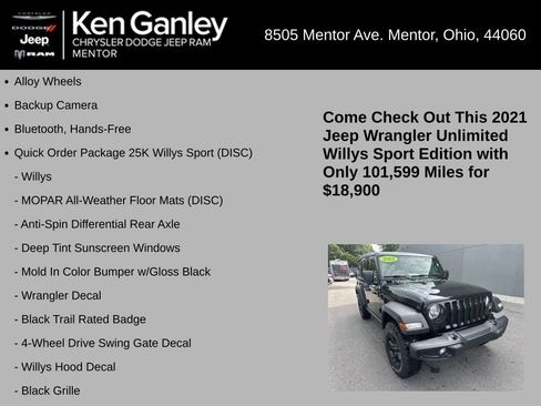 Used 2021 Jeep Wrangler Unlimited Sport AWD/4WD image 5