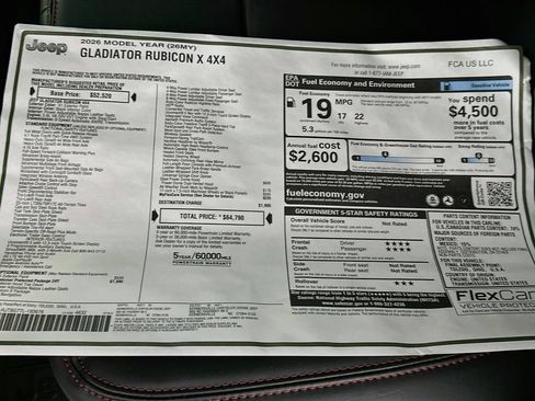 New 2026 Jeep Gladiator Rubicon AWD/4WD image 20