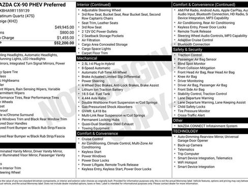 Used 2024 MAZDA CX-90 Plug-In Hybrid w/ Preferred image 3