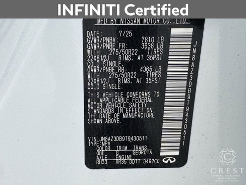 Certified 2026 INFINITI QX80 4WD w/ Sport Exterior Package image 32