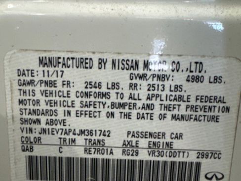 Used 2018 INFINITI Q50 Luxe w/ Cargo Package (L95) image 3