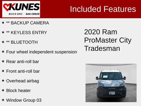 Used 2020 RAM ProMaster City Tradesman w/ Window Group 04 FWD image 2