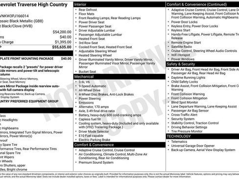 Certified 2023 Chevrolet Traverse High Country image 1