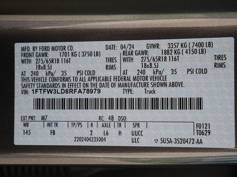 Used 2024 Ford F150 XLT w/ Equipment Group 302A MID AWD/4WD image 77