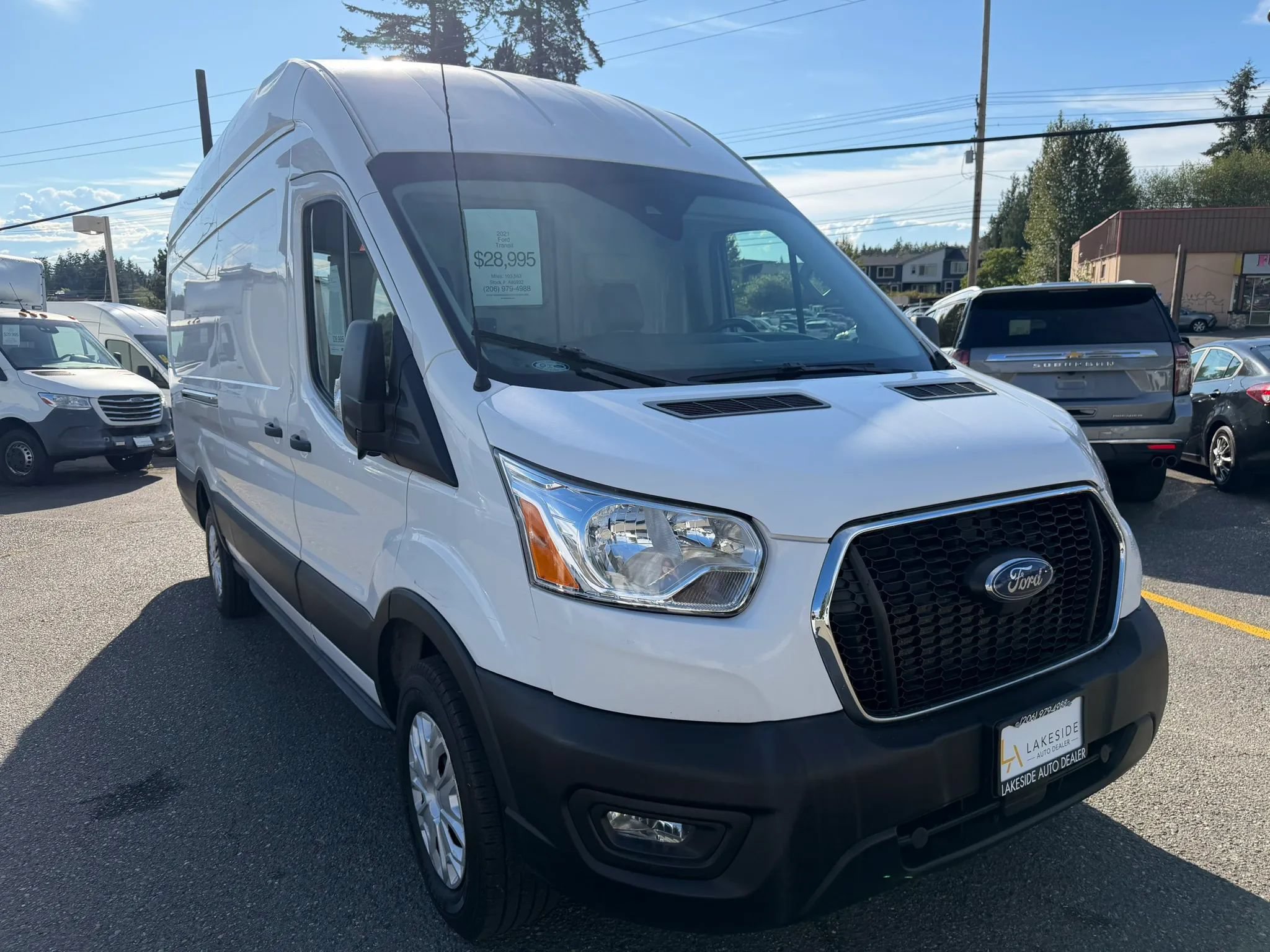 Used 2021 Ford Transit 350 148 High Roof Extended w/ Load Area Protection Package RWD image 3