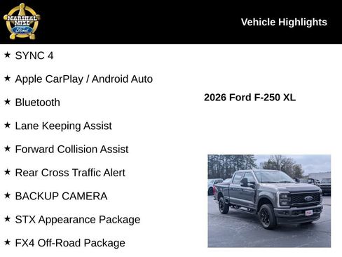 New 2026 Ford F250 XL w/ STX Appearance Package AWD/4WD image 2