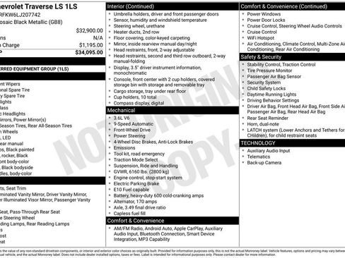 Certified 2020 Chevrolet Traverse LS FWD image 32