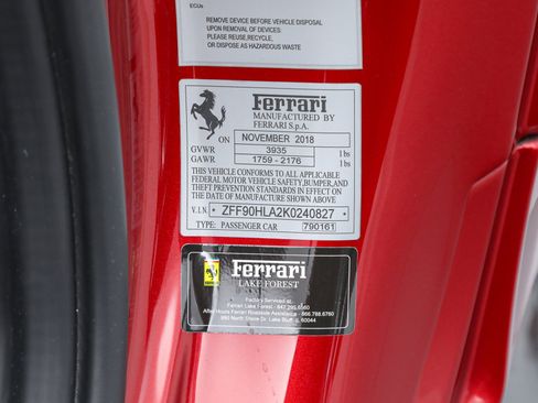 Certified 2019 Ferrari 488 Pista Coupe image 74