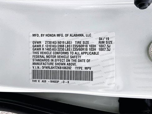 Certified 2019 Honda Odyssey EX-L image 17