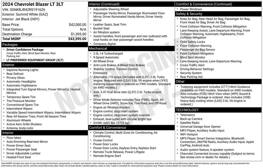 Certified 2024 Chevrolet Blazer LT AWD/4WD image 6
