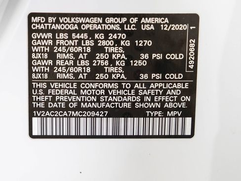 Used 2021 Volkswagen Atlas Cross Sport S image 53